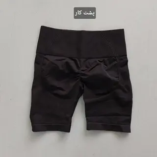 شلوارک سیملس مشکی پشت کش دار سایز 36
