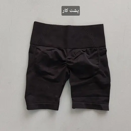 شلوارک سیملس مشکی پشت کش دار سایز 36